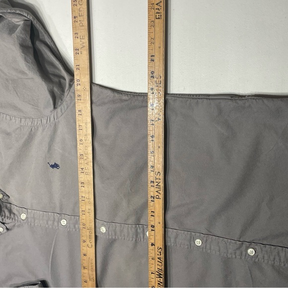 Ralph Lauren size Medium Slim fit Gray Oxford Cloth Button Down Shirt. - Picture 10 of 13